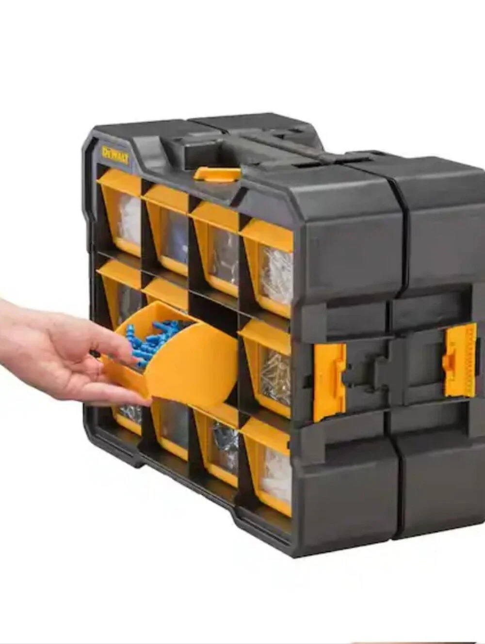 Dewalt 12-Compartment Parts Organizer Flip Stackable Bin